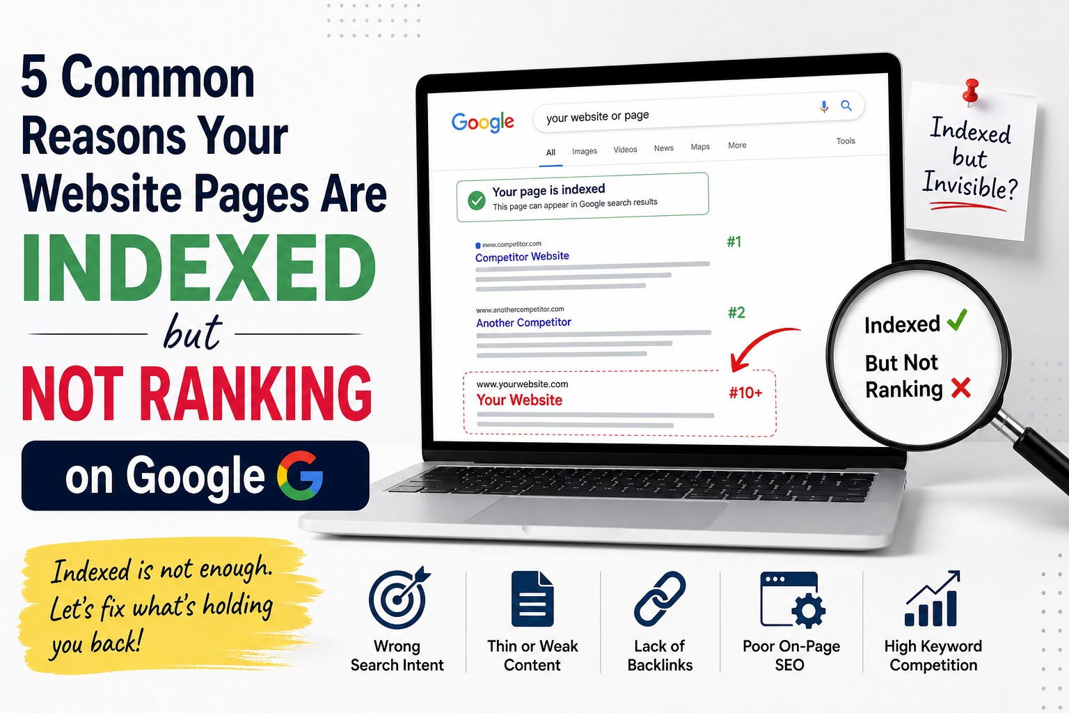 5 Common Reasons Your Website Pages Are Indexed but Not Ranking on Google