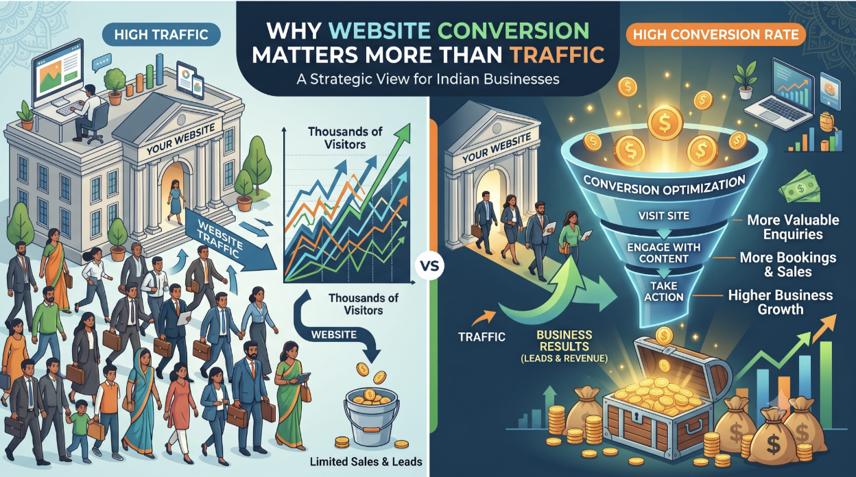 Why Website Conversion Rate Matters More Than Website Traffic for Indian Businesses